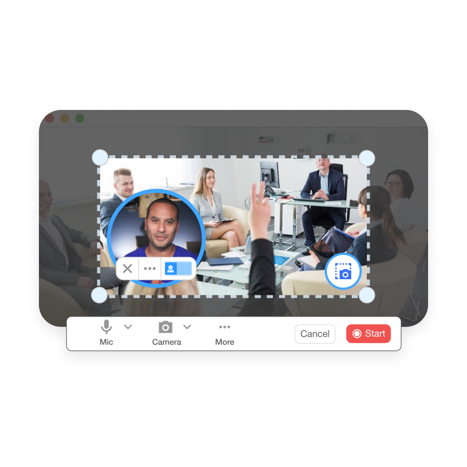 Use Visla’s news report video creator to capture raw field footage using screen or camera recording tools.